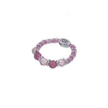 Кольцо Lanzerotti, Glicine, стрейч, с турмалином и кристаллами, LZ-24.04-169 розовый