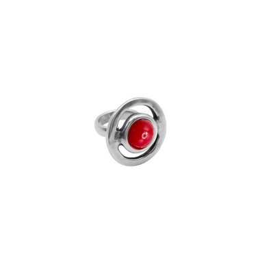 Кольцо Ciclon, Estilo, разъемное, с муранским стеклом, CN-233501 красный