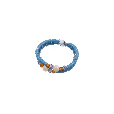 Кольцо Lanzerotti, Alba, стрейч, с перламутром и кристаллами, LZ-24.02-080 синий