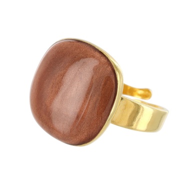 Кольцо TARATATA, Manufacture, разъемное, со смолой, TT-W23-01401-20D коричневый
