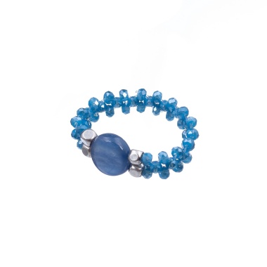 Кольцо Lanzerotti, Alba, стрейч, кианит, кристаллы, LZ-24.02-082 синий