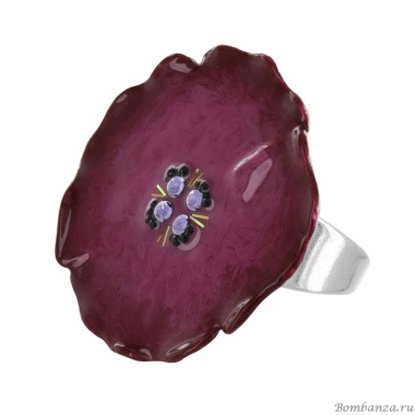 Кольцо TARATATA, Bloom, разъемное, смола, стразы, микрошарики, TT-W23-11431-106 фиолетовый