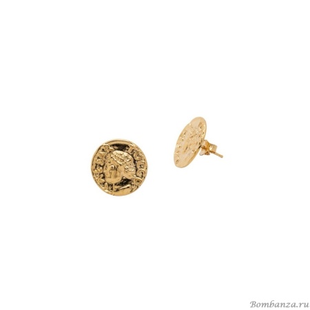 Серьги Tucco, Roma, дизайн в форме монеты, TC-TMPE20 золотистый