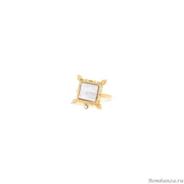 Кольцо Franck Herval, Gabrielle, ракушка capiz, кристалл Swarovski, FH23.2-19-63341 золотистый