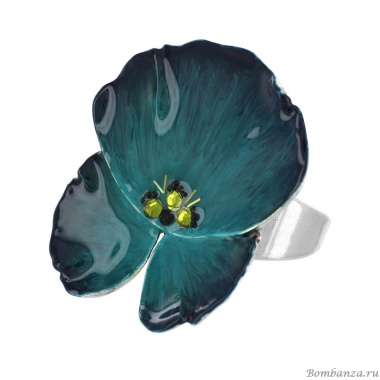 Кольцо TARATATA, Bloom, разъемное, смола, стразы, микрошарики, TT-W23-11432-104 синий