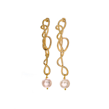 Серьги Estrosia, с жемчугом, ES-OREQ7-3A золотистый