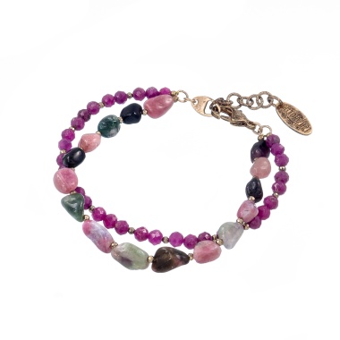 Браслет Lanzerotti, Elisir, с турмалином, рубином и гематитом, LZ-25.10-318 розовый