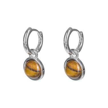 Серьги Fiore Luna, TIGER EYE, LE1115 BR/S, серебристые