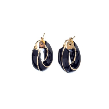 Серьги Francesca Bianchi, кольца, с эмалью, FB25.2-DN5 черный