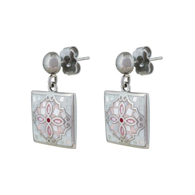 Серьги Fiore Luna, ENAMEL ROSE