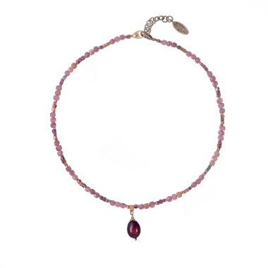 Колье Lanzerotti, Elisir, жемчуг, турмалин, кристалл, гематит, LZ-25.10-275 розовый