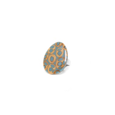 Кольцо Nature Bijoux, Piccadilly, разъемное, с пальмовым орехом в смоле, NB23.2-19-25017 голубой