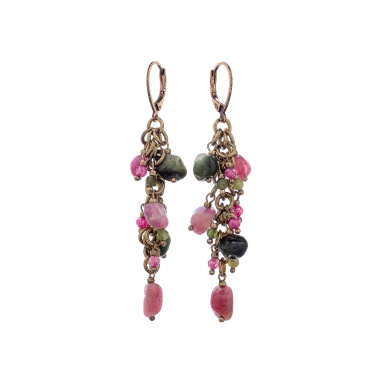 Серьги Lanzerotti, Elisir, с турмалином, цирконом и гранатом, LZ-25.10-320 розовый