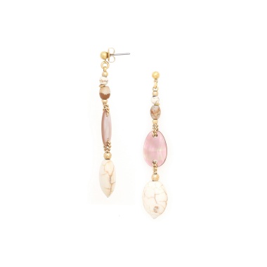 Серьги Nature Bijoux, Alhambra, перламутр, говлит, пейзажная яшма, NB25.1-12-90023 коричневый Серьги Nature Bijoux, Alhambra, перламутр, говлит, пейзажная яшма, NB25.1-12-90023 коричневый