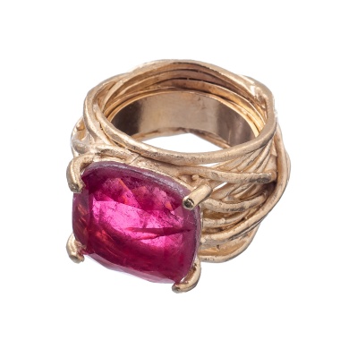 Кольцо Estrosia, с кристаллом, ES-ANM1 лиловый, 17,5