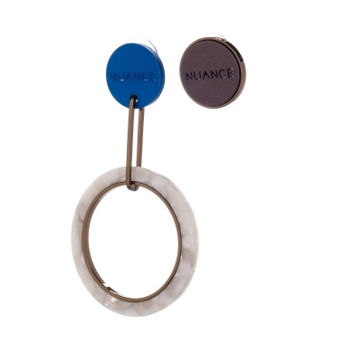 Серьги Nuance, асимметричные, с кольцом, NFN-24.04-060 синий