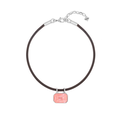 Колье VIDDA, Lily, кожаное, с кристаллом Swarovski, VD25.1-02084 розовый