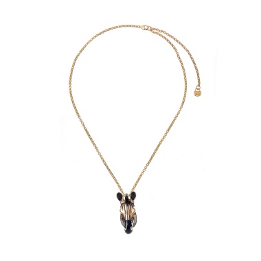 Колье Polina Firenze, зебра с кристаллами и эмалью, PF25.2-PE4290 золотистый