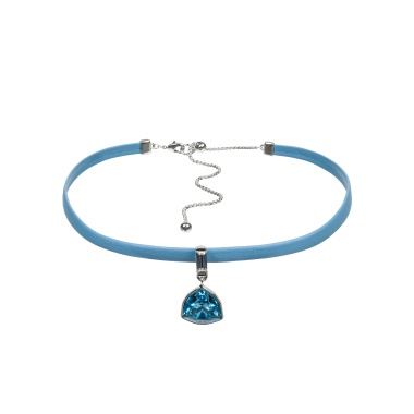 Колье Fiore Luna, Aquamarine / Sky Blue Leather