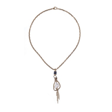 Колье Alcozer&J, с агатом и жемчугом, AL-C68BJ25-R белый