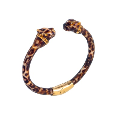 Браслет Polina Firenze, кафф, ягуар с кристаллами и эмалью, PF25.2-BR2259 коричневый