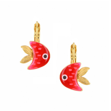 Серьги TARATATA, Bocal, с цветной смолой, TT-T26-01705-203 красный