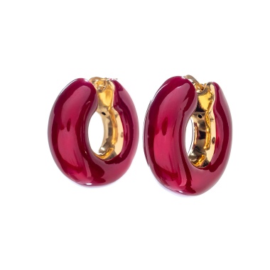 Серьги Francesca Bianchi, кольца, с эмалью, FB25.2-15S красный
