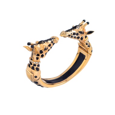 Браслет Polina Firenze, кафф, жираф с кристаллами и эмалью, PF25.2-BR4297 золотистый