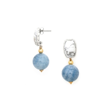 Серьги Nature Bijoux, Arctique, с аквамарином и говлитом, NB25.1-12-90011 голубой Серьги Nature Bijoux, Arctique, с аквамарином и говлитом, NB25.1-12-90011 голубой