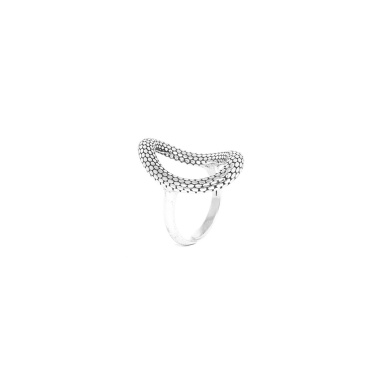 Кольцо Ori Tao, Squamata, овальной формы, с текстурой змеиной кожи, OT22.2-19-40053 серебристый