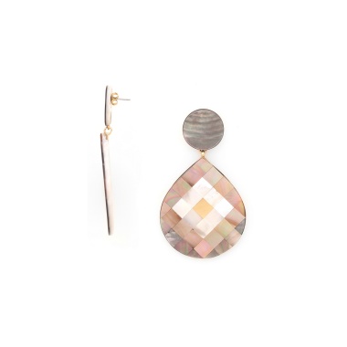 Серьги Nature Bijoux, San Lazzaro, с перламутровой мозайкой, NB25.2-12-90293 серый