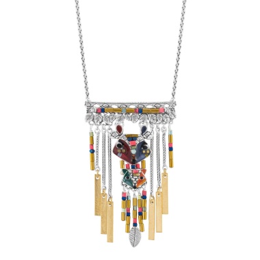 Колье TARATATA, Belle et rusee, с цветной эмалью и бусинами, TT-H20-04108-10M желтый Колье TARATATA, Belle et rusee, с цветной эмалью и бусинами, TT-H20-04108-10M желтый