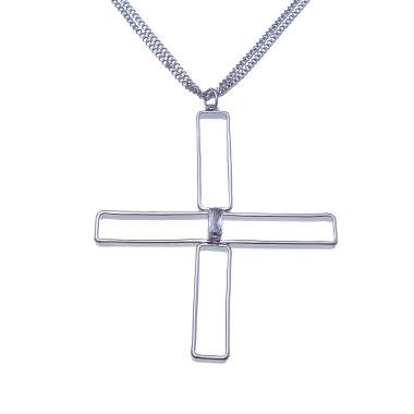 Колье Moon Paris, Ringo, с подвеской в форме креста, с кристаллом, MR-22.12-195 серебристый