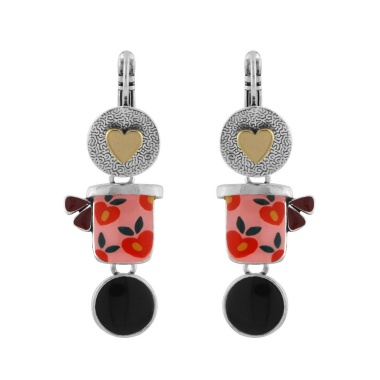 Серьги TARATATA, Kiff me, с цветной смолой и стеклянными бусинами, TT-H24-08763-105 розовый Серьги TARATATA, Kiff me, с цветной смолой и стеклянными бусинами, TT-H24-08763-105 розовый