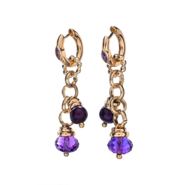 Серьги Lanzerotti, Elisir, с аметистом и жемчугом, LZ-25.10-331 фиолетовый