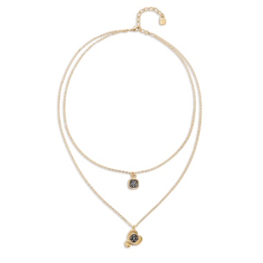 Ожерелье UNOde50 Ser Expresiva с черным кристаллом, с золотом COL2002NGRORO0U