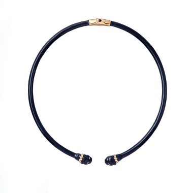 Колье Polina Firenze, гривна, пантера с эмалью и кристаллами, PF25.2-CL2182 черный