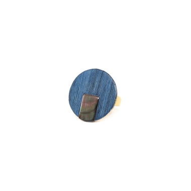 Кольцо Nature Bijoux, Cosmos, тамариндовое дерево, шпон, перламутр, NB23.2-19-25040 синий