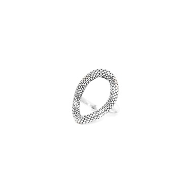 Кольцо Ori Tao, Squamata, овальной формы, с текстурой змеиной кожи, OT22.2-19-40052 серебристый