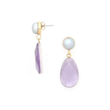 Серьги Nature Bijoux, Lavender, с ракушкой Capiz в смоле и жемчугом, NB25.1-12-90103 сиреневый Серьги Nature Bijoux, Lavender, с ракушкой Capiz в смоле и жемчугом, NB25.1-12-90103 сиреневый