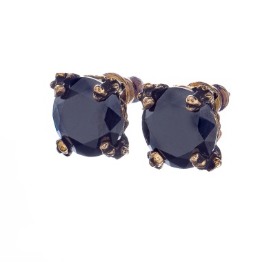 Серьги Alcozer&J, с кристаллом Swarovski, AL-OLOVE38 черный