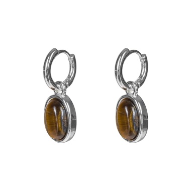 Серьги Fiore Luna, TIGER EYE, LE1203 BR/S, серебристые