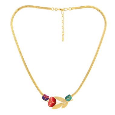 Колье TARATATA, Crocus, с цветной смолой и микрошариками, TT-H24-02109-20M золотистый