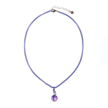 Колье Lanzerotti, Montpasier, с сиреневой цепью и кристаллом, LZ-22.06-154 фуксия