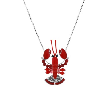 Колье TARATATA, Mr Lobster, с цветной смолой, бусинами и шнуром, TT-T24-04105-103 красный