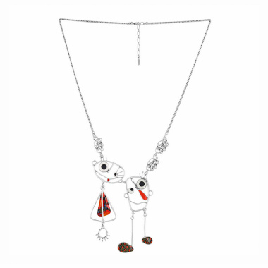 Колье TARATATA, Filipendule, с цветной смолой и росписью, TT-T26-06108-10M серебристый