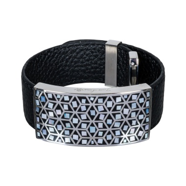 Браслет Fiore Luna, на кожаном черном ремешке, CB03209-2 S