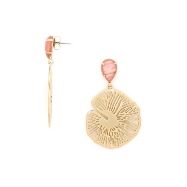 Серьги ORI TAO, Water Lily, с палаванским перламутром, OT25.1-12-32092 коралловый