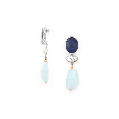 Серьги Nature Bijoux, Arctique, с содалитом, говлитом и аквамарином, NB25.1-12-90016 синий Серьги Nature Bijoux, Arctique, с содалитом, говлитом и аквамарином, NB25.1-12-90016 синий