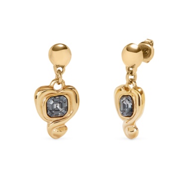 Серьги UNOde50 Ser Expresiva с черным кристаллом, с золотом PEN0997NGRORO0U